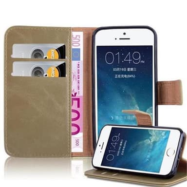 iPhone 5 / 5S / SE 2016 lommebokdeksel etui (brun)