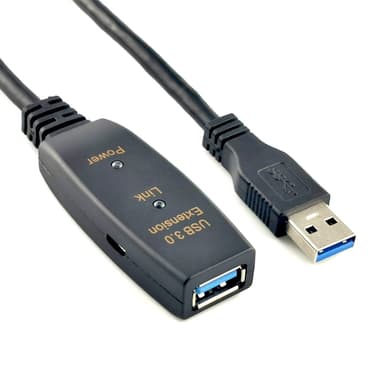 NÖRDIC Active 20m USB3.1 skjøtekabel 5Gbps USB A hann til hunn for Xbox, PS5, Oculus, skriver, skanner, Playstation, VR USB-forlengelseskabel