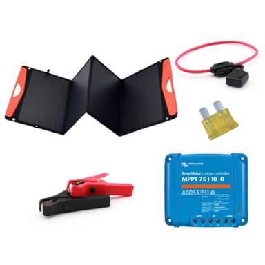 SKANBATT Solcellepakke 12V Båt Sammenleggbar 120W Victron regulator Premium Pakke