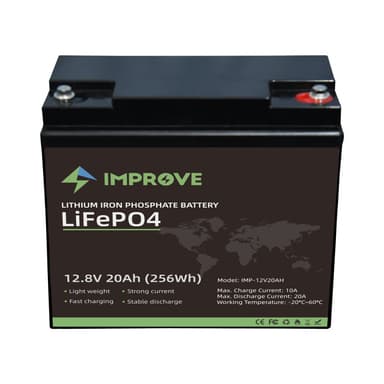 IMPROVE Lithium Batteri 12V 20Ah (LiFePO4) BMS 20A