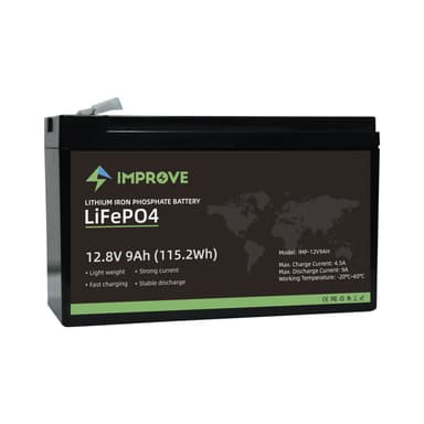 IMPROVE Lithium Batteri 12V 9Ah (LiFePO4) BMS 9A
