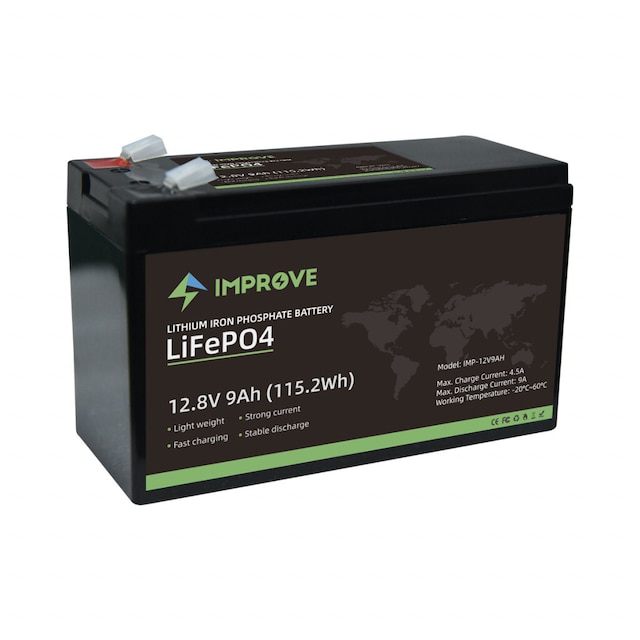 IMPROVE Lithium Batteri 12V 9Ah (LiFePO4) BMS 9A