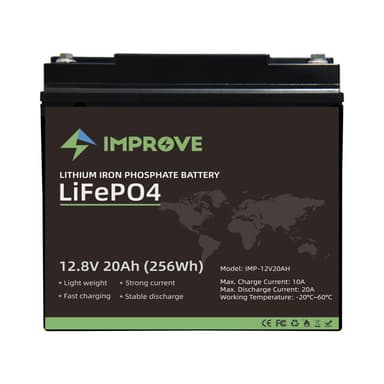 IMPROVE Lithium Batteri 12V 20Ah (LiFePO4) BMS 20A