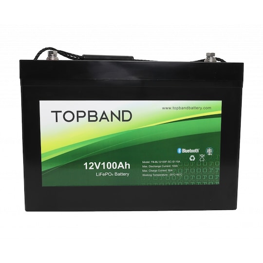 TOPBAND Lithium HEAT PRO - 12V 100AH - 100A BMS - Bluetooth og Varme (TOP-HEAT100150BS)