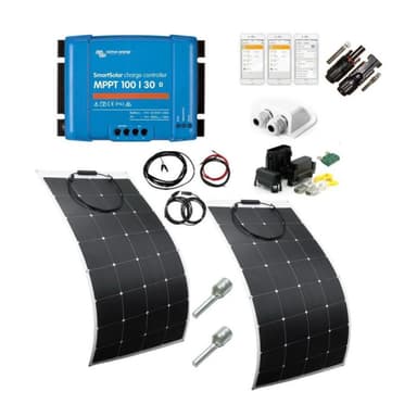 SKANBATT 146x54 - 320W Flexi komplett kit 2x160W med VICTRON BT MPPT
