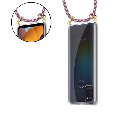 Samsung Galaxy A21s Deksel med Halskjede (rød)