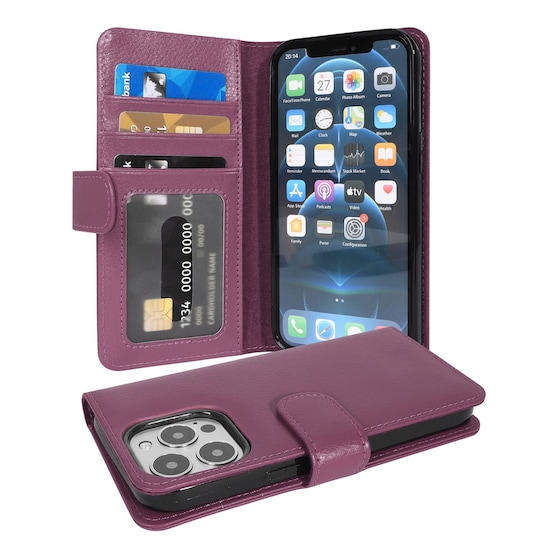 iPhone 13 PRO lommebokdeksel case (lilla)