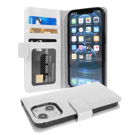 iPhone 13 lommebokdeksel case (hvit)