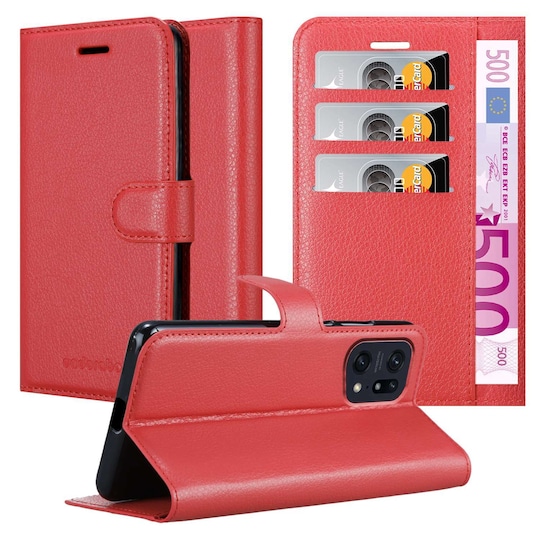 Oppo FIND X5 PRO lommebokdeksel etui (rød)