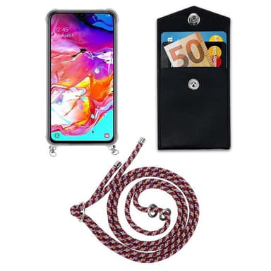 Samsung Galaxy A70 / A70s Deksel med Halskjede (rød)