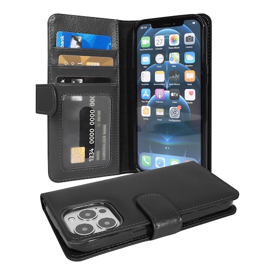 iPhone 13 PRO lommebokdeksel case (svart)