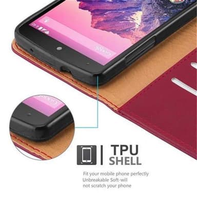 LG Google NEXUS 5 lommebokdeksel etui (rød)