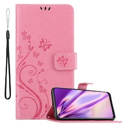 Realme 6 4G / 6s lommebokdeksel Blomster (rosa)