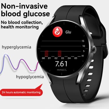 Smartklokke med EKG-hjerteovervåking/Bluetooth-ringing/blodsukkermåling Sølv