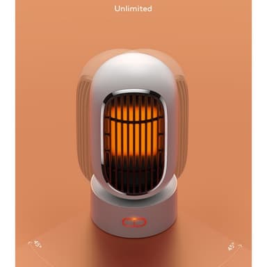 Intelligent varmluftvarmer med 2 varmemoduser Hvit