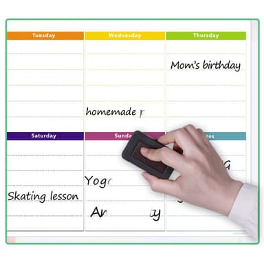 Magnetisk Whiteboard Veckoplanerare för kylskåp