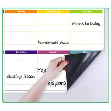 Magnetisk Whiteboard Veckoplanerare för kylskåp