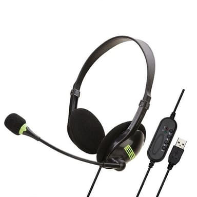 USB-headset med volumkontroll