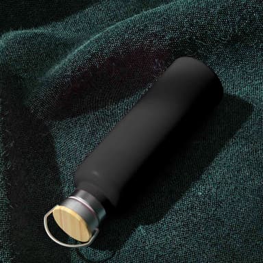 Termosflaske Tekanne Kaffekanne Bambus 350ml (svart)