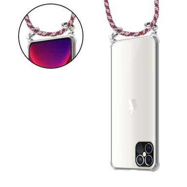 iPhone 12 PRO MAX Deksel med Halskjede (rød)