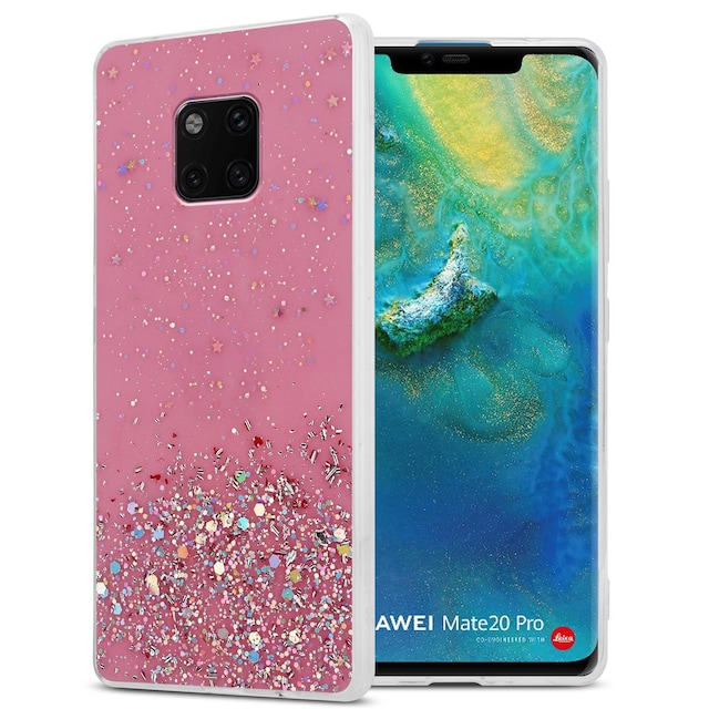 Huawei MATE 20 PRO Silikondeksel Glitter (rosa)