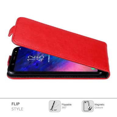 Samsung Galaxy A6 PLUS 2018 deksel flip cover (rød)