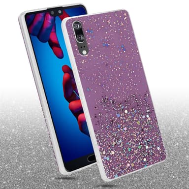 Huawei P20 Silikondeksel Glitter (lilla)