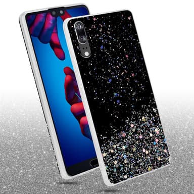 Huawei P20 Silikondeksel Glitter (svart)