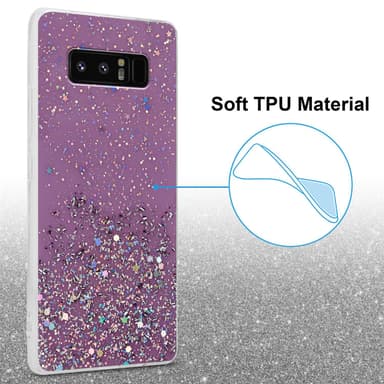 Samsung Galaxy NOTE 8 Silikondeksel Glitter (lilla)