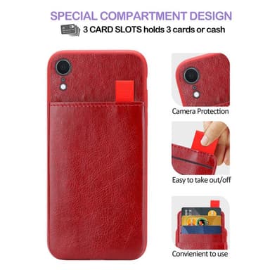 iPhone XR Deksel Kunstskinn (rød)