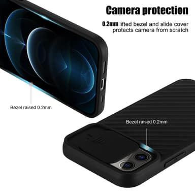 iPhone 12 / 12 PRO silikondeksel case (svart)
