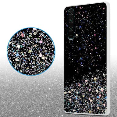 Honor 20 PRO Silikondeksel Glitter (svart)