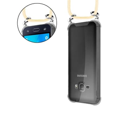 Samsung Galaxy J1 2016 Deksel med Halskjede (gul)