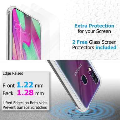 Samsung Galaxy A40 Deksel Case Cover (gjennomsiktig)