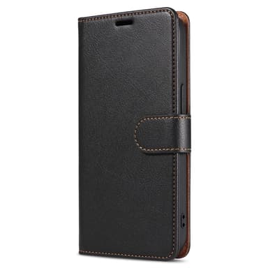 Til iPhone 15 Plus Retro Lommebok-deksel/Deksel - Svart