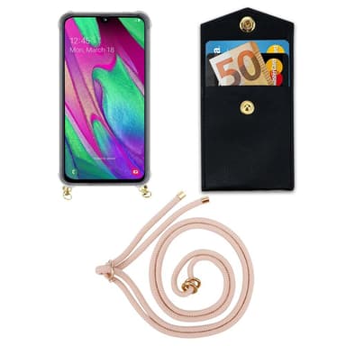 Samsung Galaxy A40 Deksel med Halskjede (rosa)