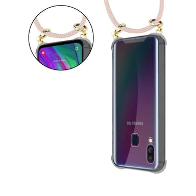 Samsung Galaxy A40 Deksel med Halskjede (rosa)