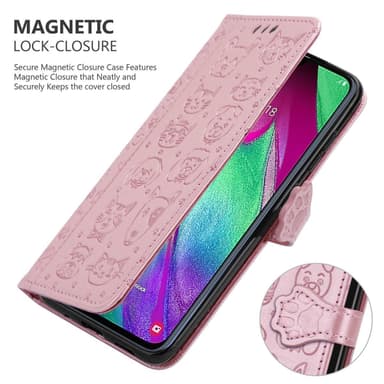 Samsung Galaxy A40 lommebokdeksel case (rosa)