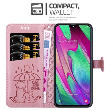 Samsung Galaxy A40 lommebokdeksel case (rosa)
