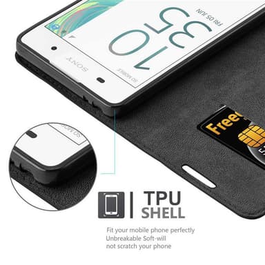 lommebokdeksel Sony Xperia E5 case (svart)
