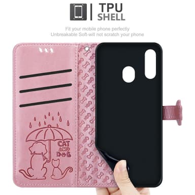 Samsung Galaxy A40 lommebokdeksel case (rosa)