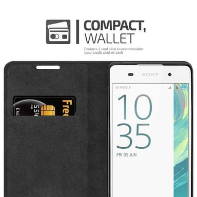 lommebokdeksel Sony Xperia E5 case (svart)