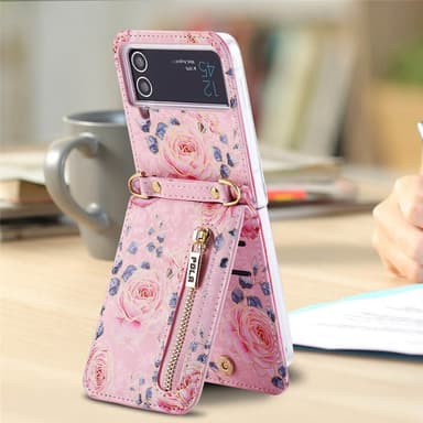 POLA Flower deksel Samsung Galaxy Z Flip 4 - Pink