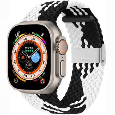 Flettet klokkerem Apple Watch Ultra (49mm) - Blackwhite