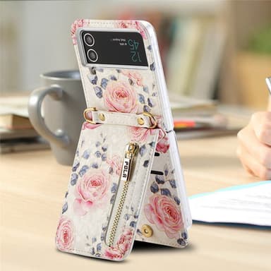 POLA Flower deksel Samsung Galaxy Z Flip 4 - White