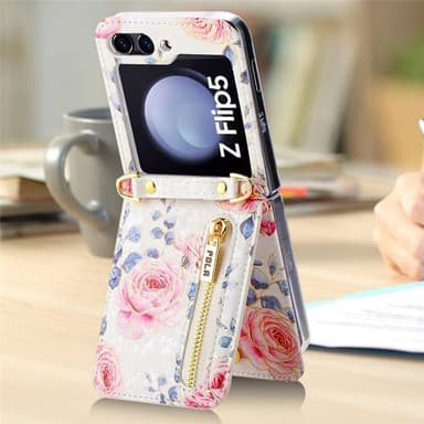 POLA Flower deksel Samsung Galaxy Z Flip 5 - White