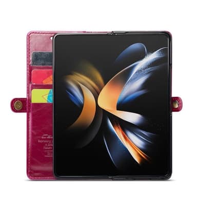 Mobil lommebok 3-korts ekte lær Samsung Galaxy Z Fold 5 - Burgunder