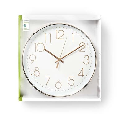 Veggur | Diameter: 300 mm | Plast | Hvit / Rose Gull