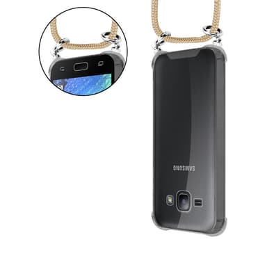 Samsung Galaxy J1 2015 Deksel med Halskjede (brun)