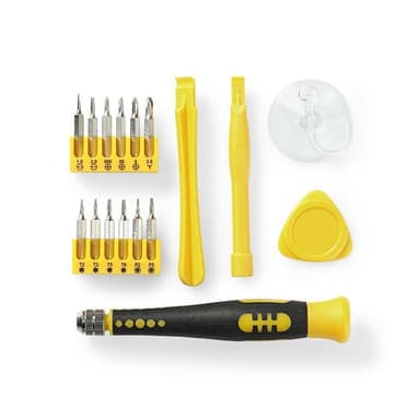 Nedis Phone/tablet repair set | 17-i-1 | PC / Smarttelefon / Tablett | Philips bits | Slissede biter | Pentalobe bits | Tri-wing bits